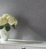 Dazzle Charcoal Textured Wallpaper with Sand and Glass Glitter Vertical Art Deco Shimmer - York DT5092