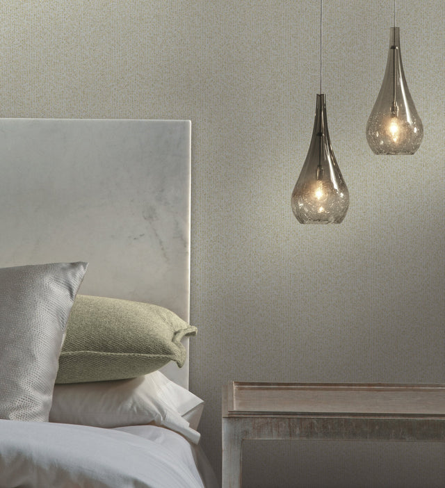 Dazzle Silver Textured Non Woven Wallpaper with Glass Glitter - York DT5093