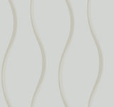 Unfurl Blue Wallpaper with Raised Prints Modern Wave Motif - York DT5113