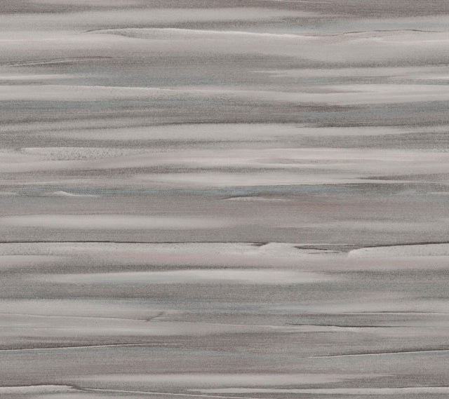 Sanctuary Dark Grey Wallpaper with Horizontal Watercolor Stripe Motif - York DT5121
