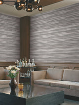 Sanctuary Dark Grey Wallpaper with Horizontal Watercolor Stripe Motif - York DT5121