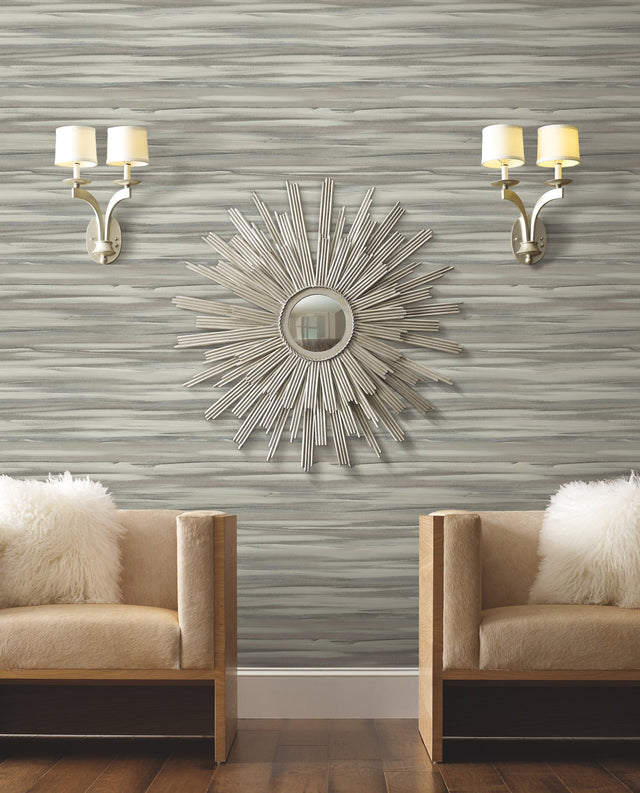 Sanctuary Grey Wallpaper with Striped Watercolor Effect - York DT5123