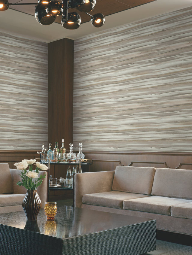 Sanctuary Neutral Wallpaper with Horizontal Watercolor Stripes - York DT5124