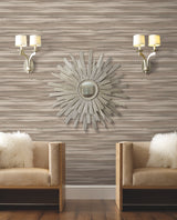 Sanctuary Tan Wallpaper with Horizontal Watercolor Stripe Motif - York DT5125