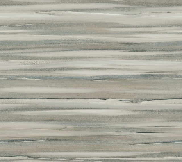 Sanctuary Green Wallpaper with Horizontal Watercolor Stripe Motif - York DT5126