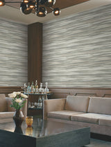 Sanctuary Green Wallpaper with Horizontal Watercolor Stripe Motif - York DT5126