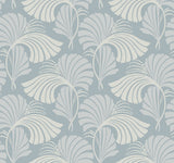 Dancing Leaves Light Blue Wallpaper with Botanical Leaf Motif - York DT5132