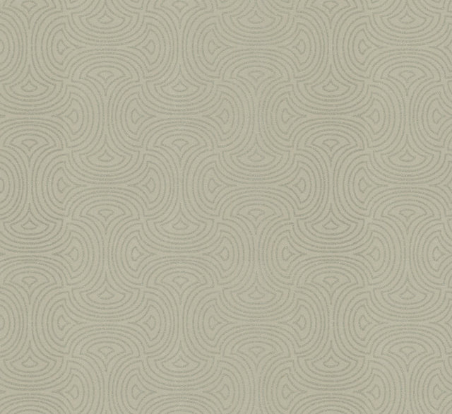 Hourglass Tan Wallpaper with Geometric Glass Bead Fan Motif - York DT5141