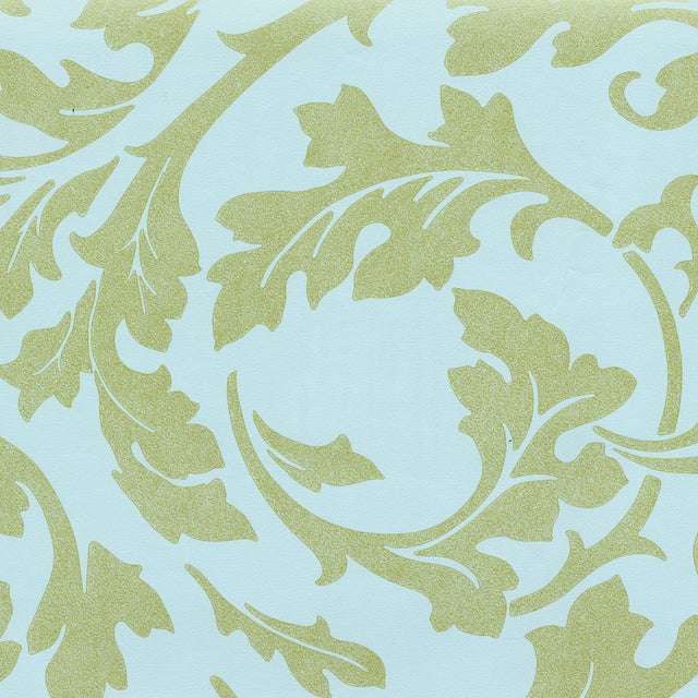 Rory Seafoam Trail Wallpaper with Metallic Leaf Scrolls - Lucky Day EJ310062
