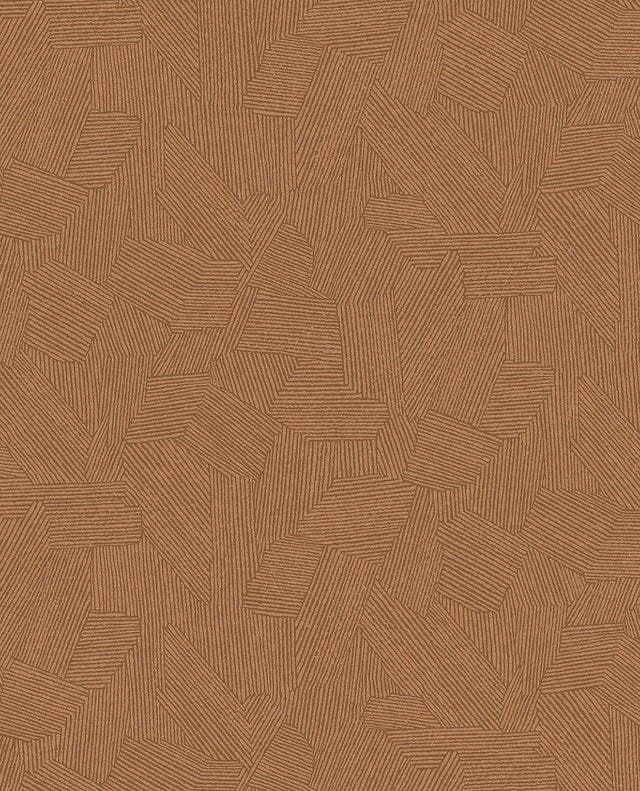 Clio Copper Lined Geometric Wallpaper with Abstract Modern Pattern - Eijffinger EJ318003