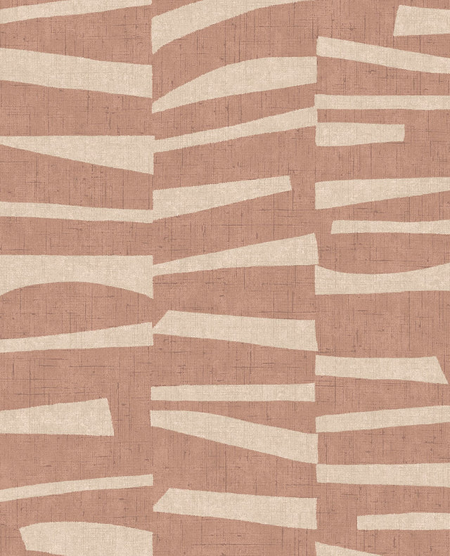 Ode Pink Staggered Stripes Wallpaper with Modern Geometric Stripe Pattern - Eijffinger EJ318025