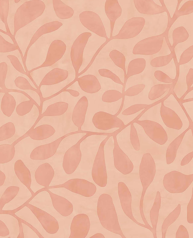 Fiona Pink Leafy Vines Wallpaper with Botanical Farmhouse Style - Eijffinger EJ318032