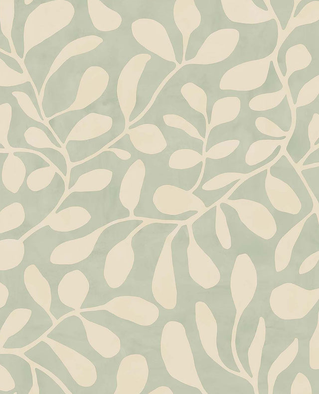 Fiona Light Blue Leafy Vines Wallpaper with Botanical Farmhouse Style - Eijffinger EJ318033