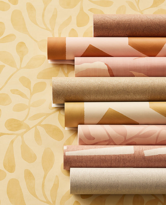 Azad Rust Abstract Geometric Wallpaper with Bohemian Graphic Geometrics - Eijffinger EJ318041
