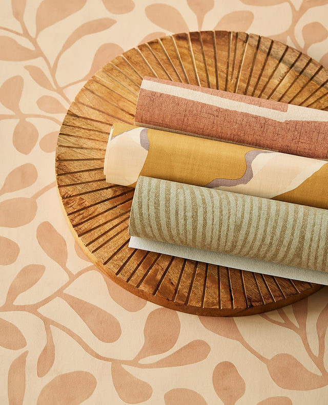 Callista Mustard Leaves Wallpaper with Tropical Botanical Pattern - Eijffinger EJ318053