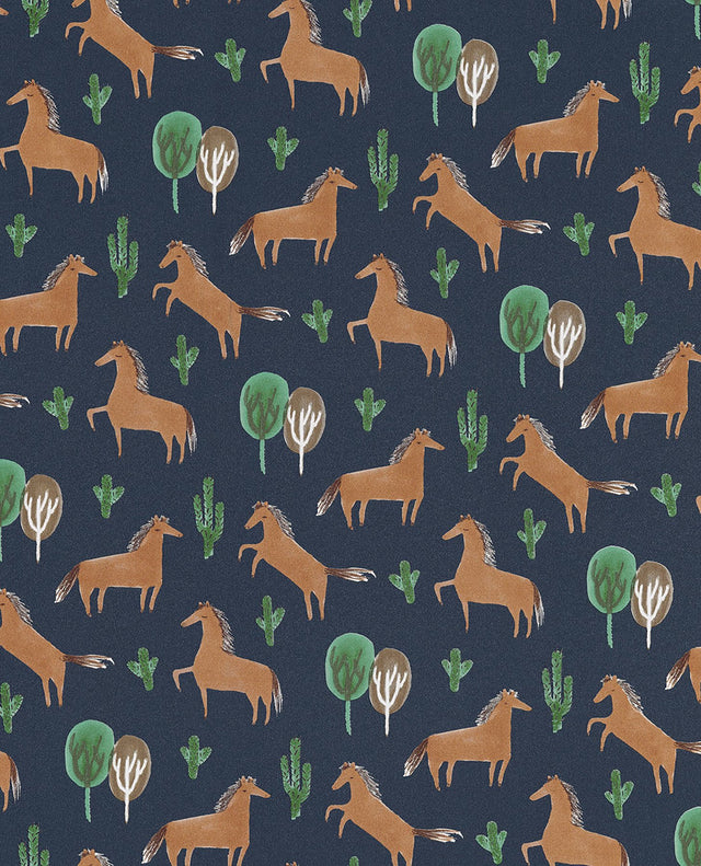 Tuva Navy Horse Wallpaper