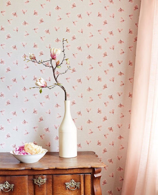 Mullein Blush Floral Wallpaper