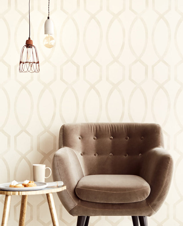 Stina Bone Trellis Wallpaper