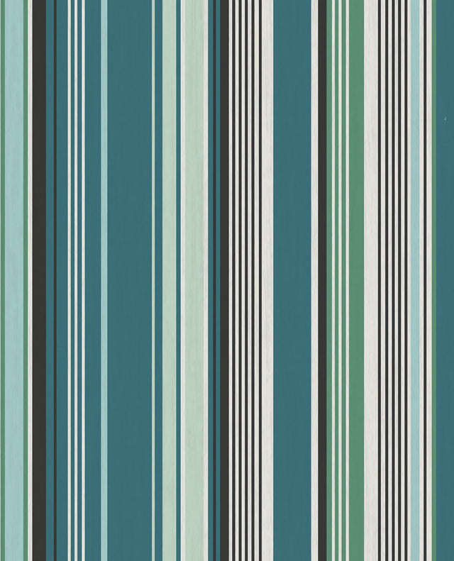 Svea Teal Stripe Wallpaper