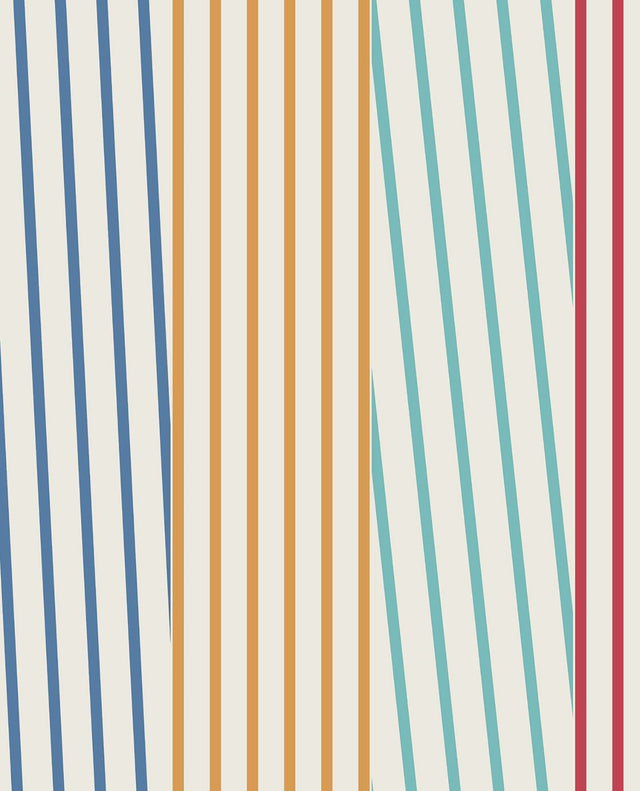 Maryam Multicolor Modern Stripe Wallpaper with Graphics Stripes Pattern - Eijffinger EJ377122
