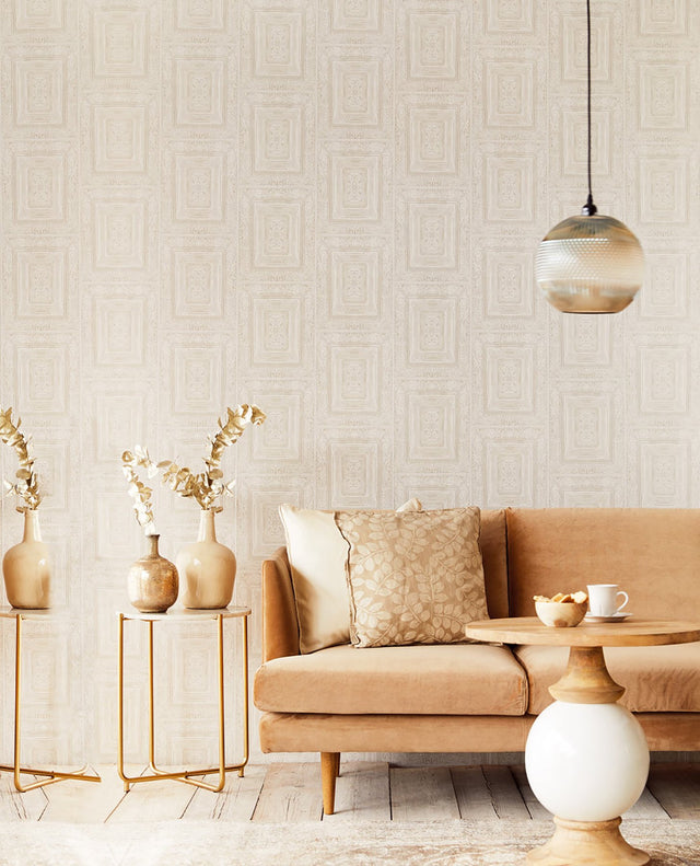 Olsson Off White Wood Panel Wallpaper