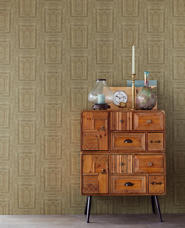 Olsson Moss Wood Panel Wallpaper