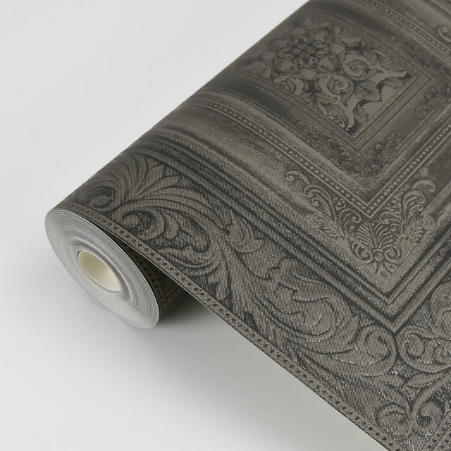 Olsson Charcoal Wood Panel Wallpaper