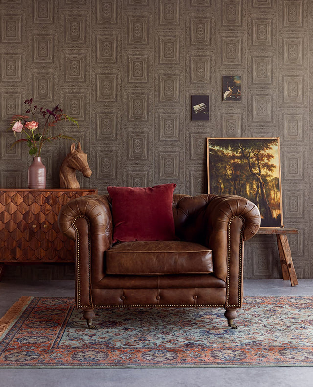 Olsson Charcoal Wood Panel Wallpaper
