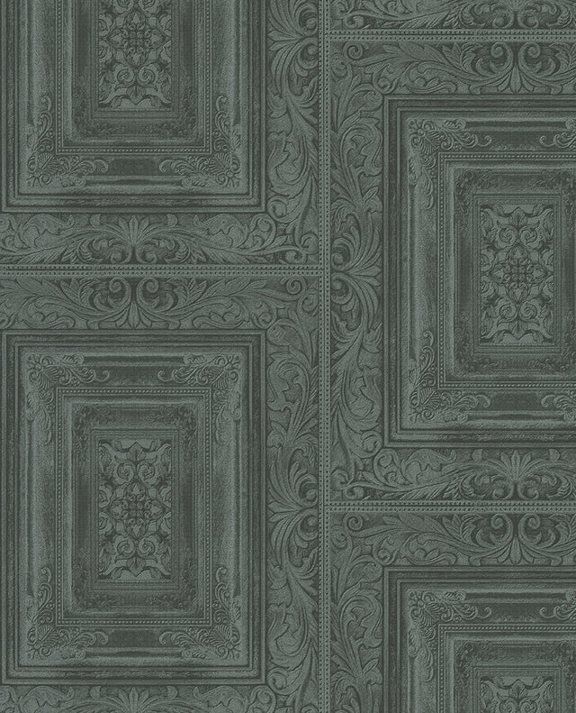Olsson Dark Green Wood Panel Wallpaper