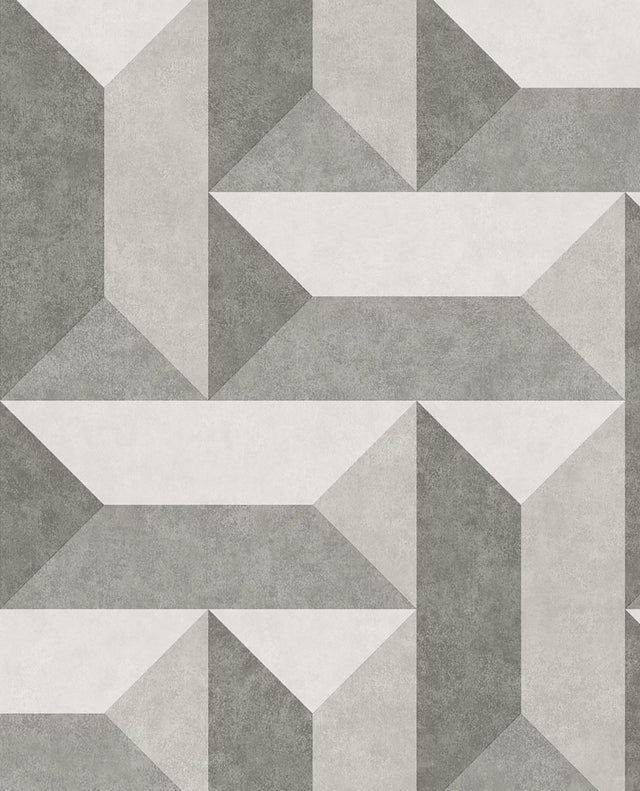 Sigge Dark Grey Geometric Wallpaper