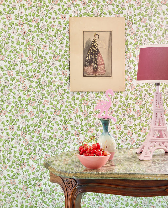 Maja Light Pink Miniature Floral Wallpaper with Botanical Scandinavian Flowers - Eijffinger EJ383530