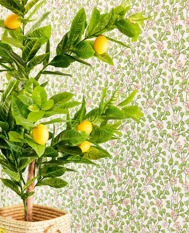 Maja Light Pink Miniature Floral Wallpaper with Botanical Scandinavian Flowers - Eijffinger EJ383530