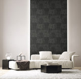 Serapha Lines Onyx by Neutral Elements Metallic Stripe Wallpaper – Seabrook Designs EL20008