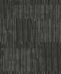 Serapha Lines Onyx striped wallpaper with metallic accents in black and charcoal tones