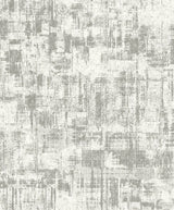 Abstract faux-texture wallpaper in slate gray with subtle metallic accents.