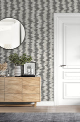 Noctara Etch by Neutral Elements Metallic Striped Wallpaper – Seabrook Designs EL20200
