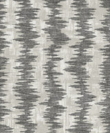 Noctara “Etch” metallic accent striped wallpaper pattern in black and warm neutral tones.