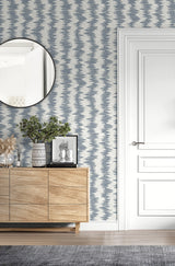 Noctara Blue Breeze by Neutral Elements Metallic Striped Wallpaper- Seabrook Designs EL20202