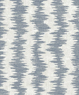 Noctara Blue Breeze metallic accent striped wallpaper pattern in blue and off-white