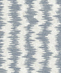 Noctara Blue Breeze metallic accent striped wallpaper pattern in blue and off-white