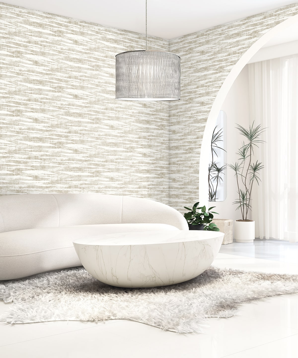 Nebulite Latte by Neutral Elements Abstract Metallic Accents Wallpaper – Seabrook Designs EL20305