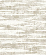 Nebulite wallpaper in Latte with abstract layered brushstroke design and subtle metallic accents