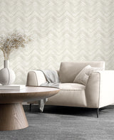 Elisiana Buttercream by Neutral Elements Chevron Wallpaper- Seabrook Designs EL20407