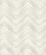 Buttercream and off-white chevron wallpaper with subtle metallic accents