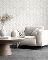 Elisiana Ivory by Neutral Elements Chevron Wallpaper- Seabrook Designs EL20410