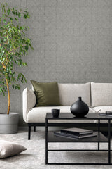 Lunoria Cement by Neutral Elements Geometric Wallpaper- Seabrook Designs EL20508