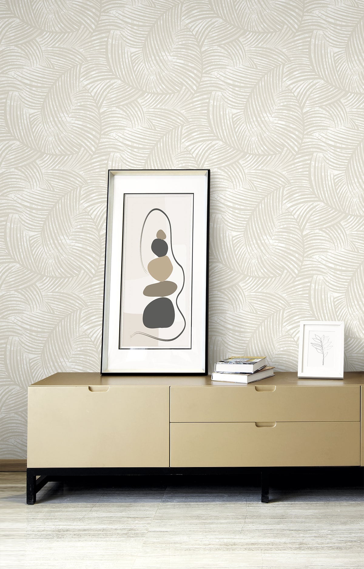 Zephyra Palms Oat Milk by Neutral Elements Palm Leaf Wallpaper- Seabrook Designs EL20605