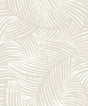 Zephyra Palms wallpaper in Oat Milk with metallic accents, palm leaf botanical pattern