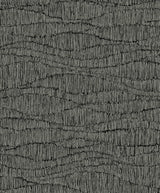 Tatiana Waves charcoal abstract wave texture wallpaper with metallic accents