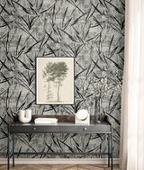 Luneth Black by Neutral Elements Abstract Wallpaper- Seabrook Designs EL20900